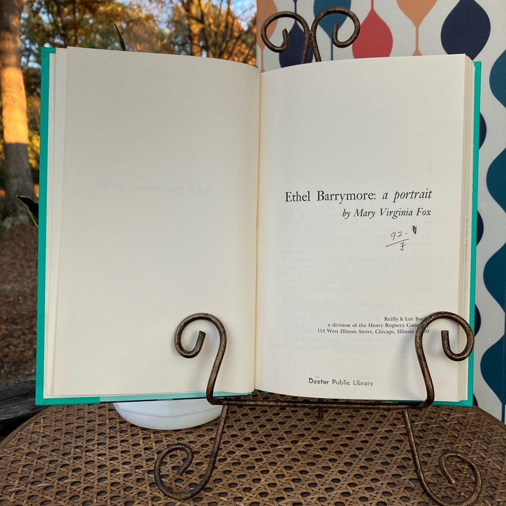 Ethel Barrymore A Portrait Mary Virginia Fox 1970 Reilly & Lee Books USA Made - Picture 5 of 8